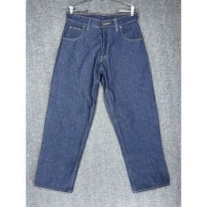 Vintage Prison Blues Denim Jeans Mens 32x29 Made USA Raw 90s Prsn Blu